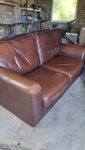 Brown leather and half - a,