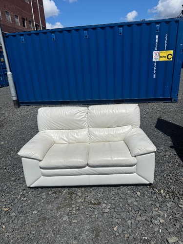 Dfs white leather seater - leather, 2