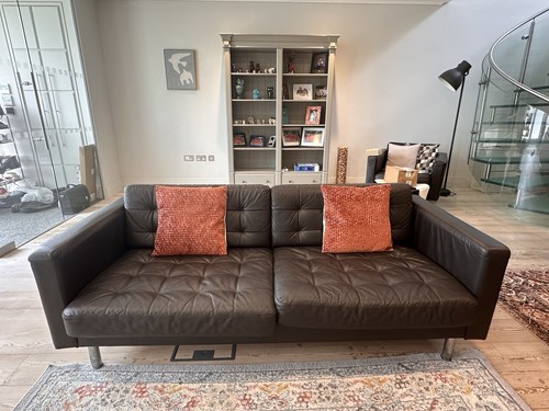 Ikea leather sofa seater - leather, 3