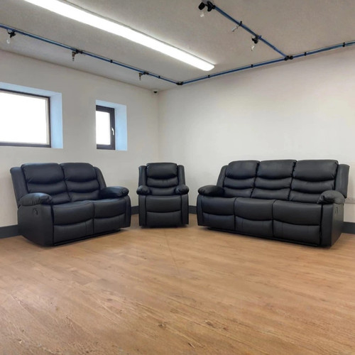 Black roma recliner sofa - recliner,