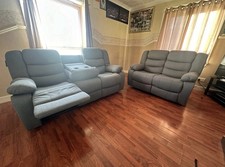 Roma | Grey | Leather Recliner