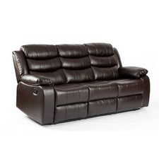 BROWN LEATHER RECLINER SOFA