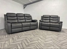 Roma | Grey | Leather Recliner