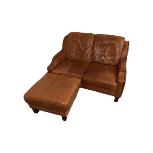 Brown real leather two - leather, two-seater