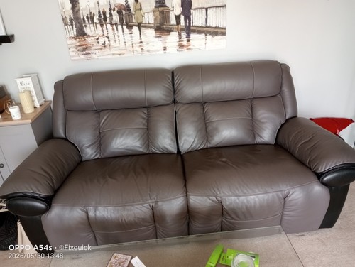 Scs leather seater sofa - scs, grey