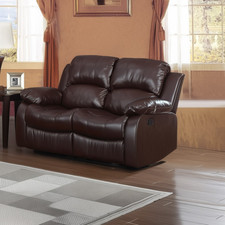 BROWN LEATHER RECLINER SOFA