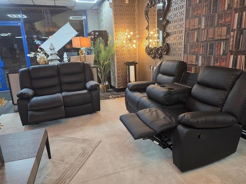 Leather recliner sofa set - 3+2,