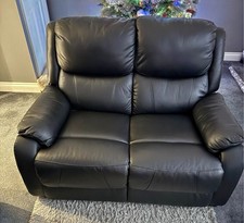 Leather Sofa 2-Seater In Black